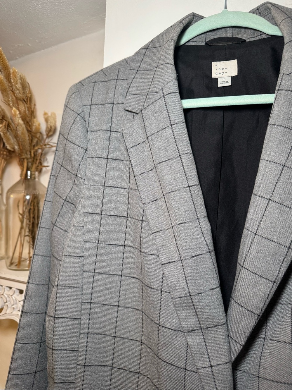 Grey Windowpane Blazer